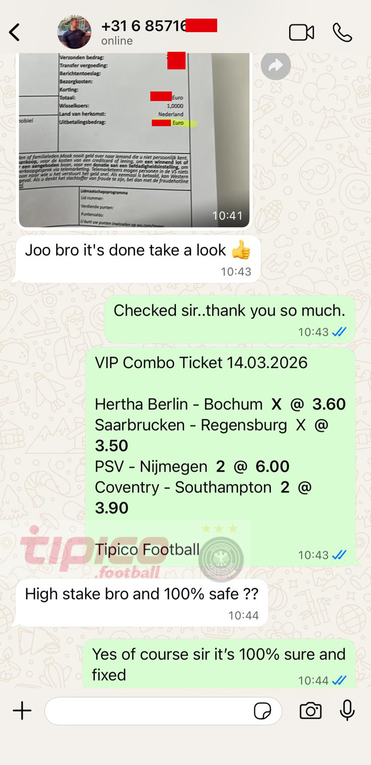 combined fixed matches 1x2 14.03.2026