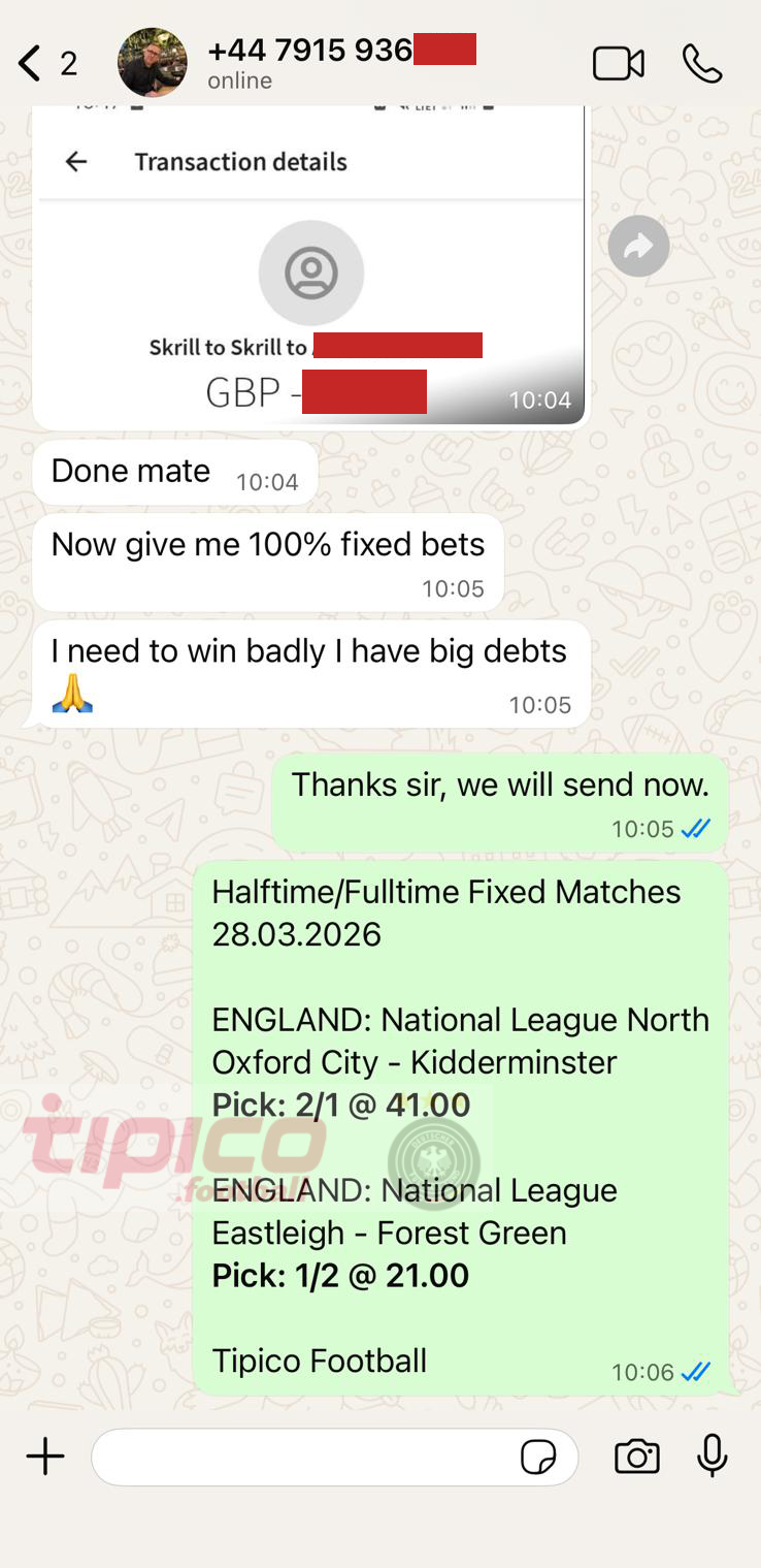 halftime fulltime fixed matches big odd 28.03.2026