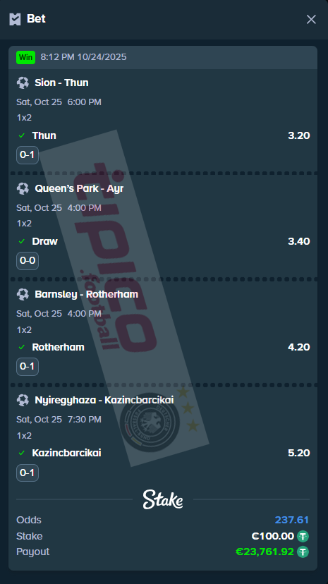 vip fixed matches 25.10.2025