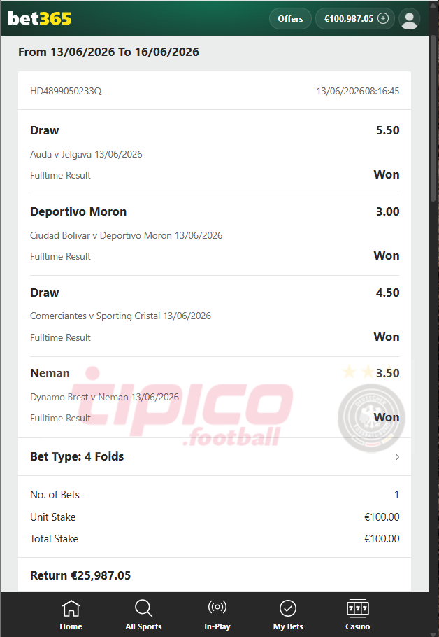 vip fixed matches 13.06.2026