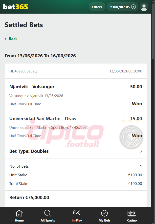 fixed matches ht ft 13.06.2026