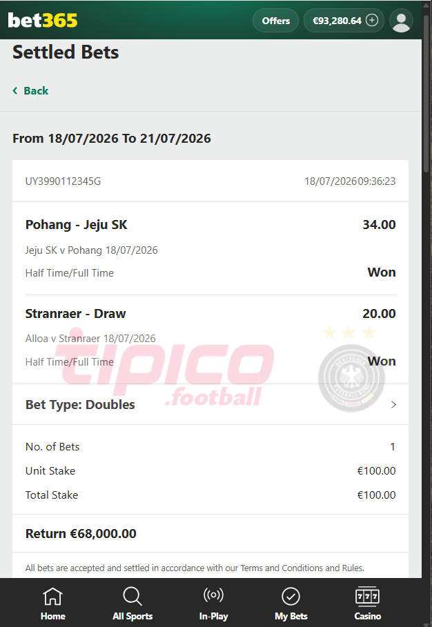 fixed matches ht ft 18.07.2026