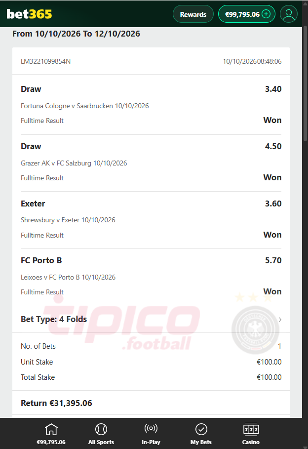 vip fixed matches 10.10.2026