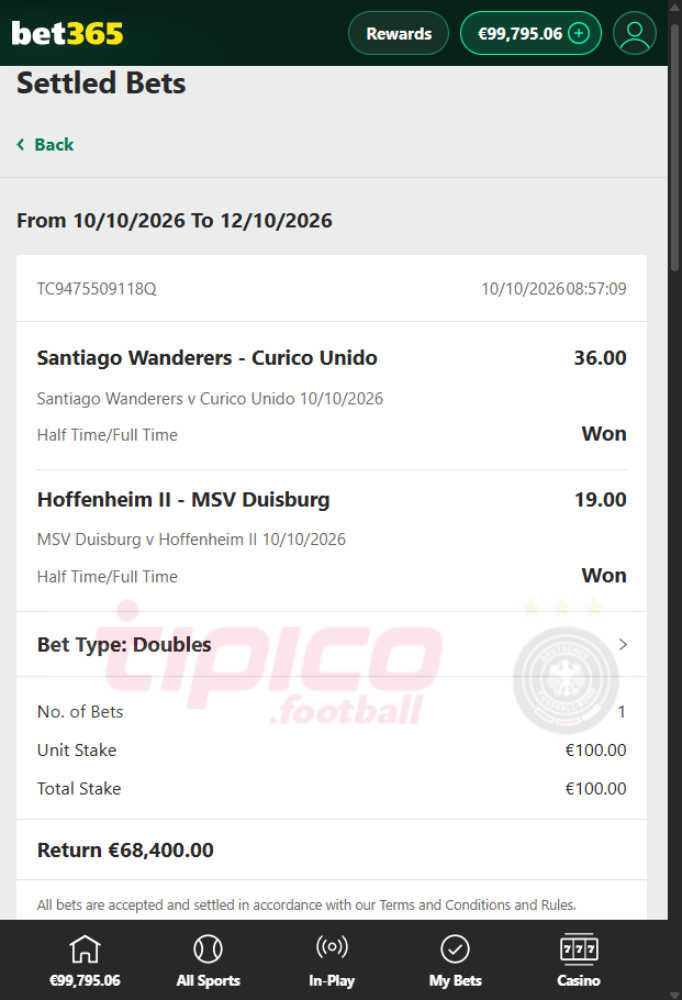 fixed matches ht ft 10.10.2026