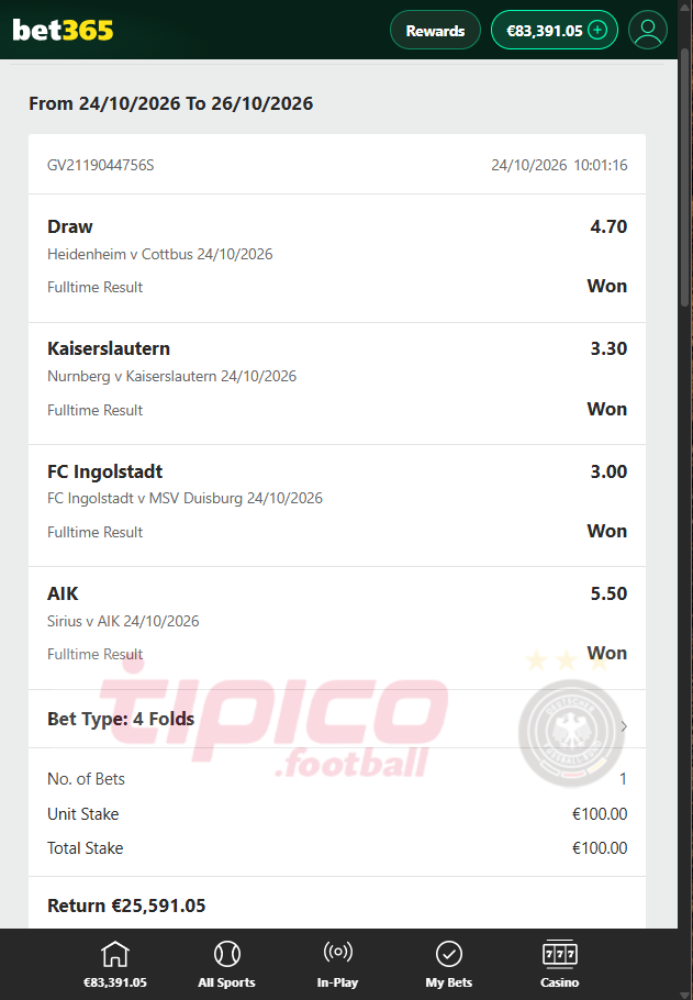 vip fixed matches 24.10.2026