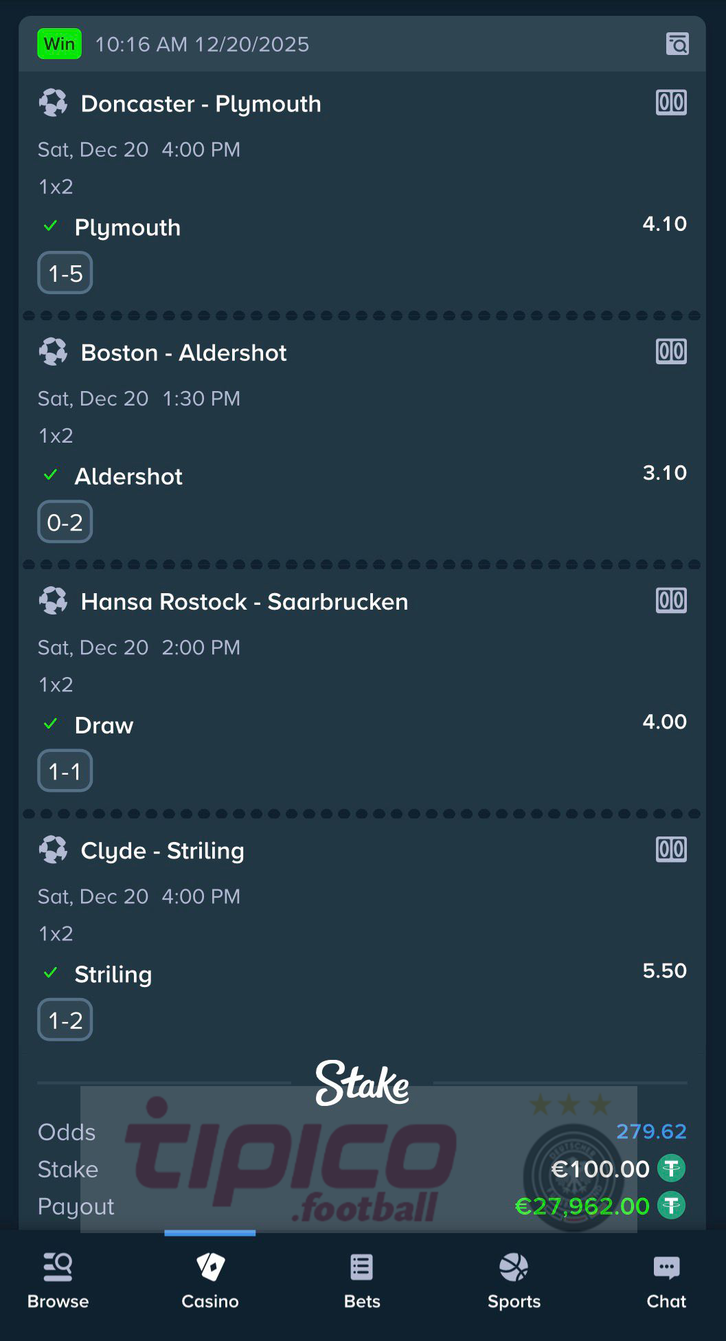 vip fixed matches 20.12.2025